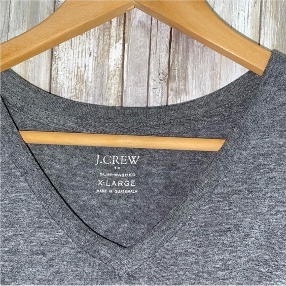 J. Crew Slim Washed Grey V Neck Tee - Picture 4 of 4